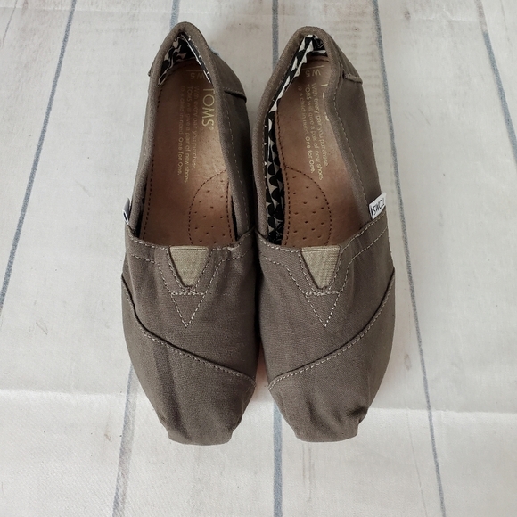 Toms Alpargata Ash Canvas Slip Ons Size W5 - Picture 7 of 12